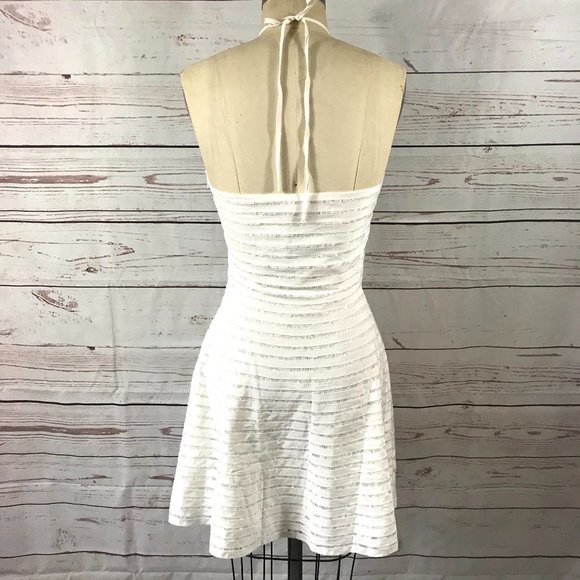 Parker NY White Karmen Lace Trim Silk Dress - Picture 6 of 12